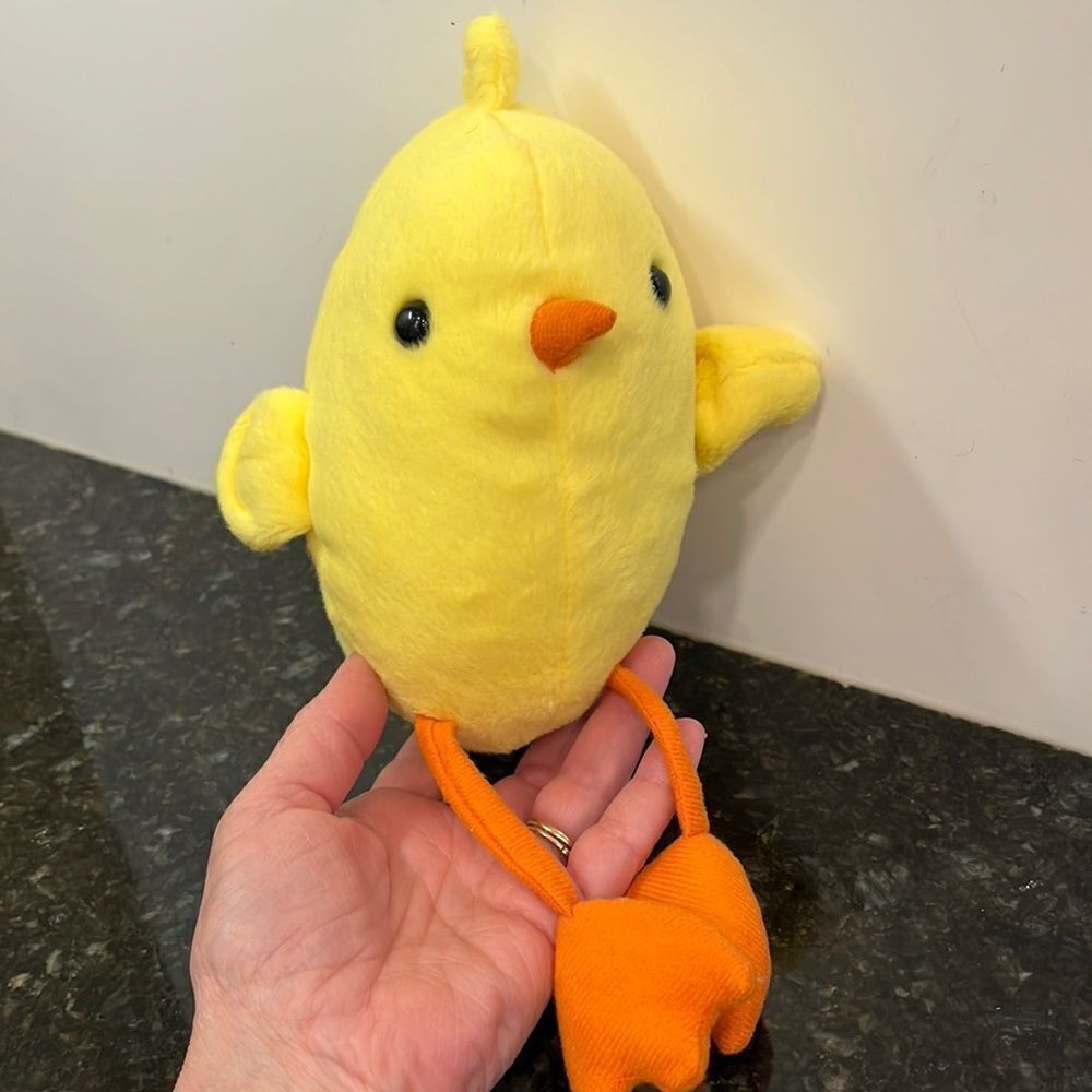Walmart small plush chick yellow orange long legs Easter toy chicken duckling
